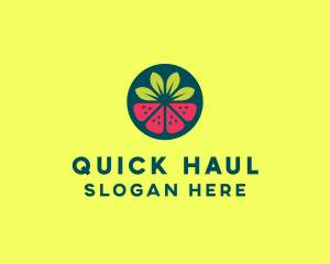 Strawberry Watermelon Fruit logo design