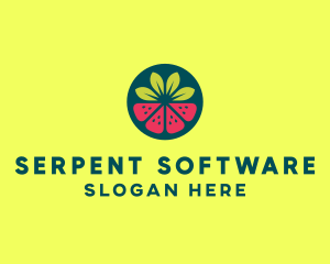 Strawberry Watermelon Fruit logo design