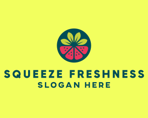 Strawberry Watermelon Fruit logo design