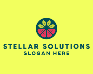 Strawberry Watermelon Fruit logo design