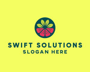 Strawberry Watermelon Fruit logo design