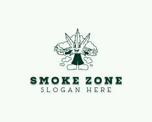 Smoking Marijuana Cannabis logo design