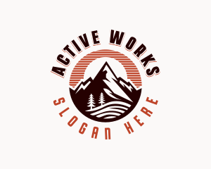 Mountain Hiking Adventure logo design