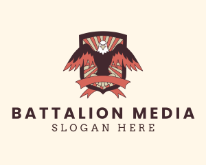 Hipster Eagle Shield  logo design