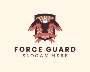 Hipster Eagle Shield  logo design