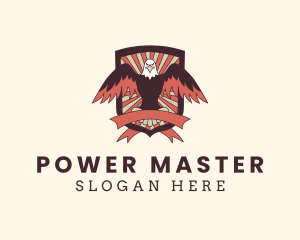 Hipster Eagle Shield  logo