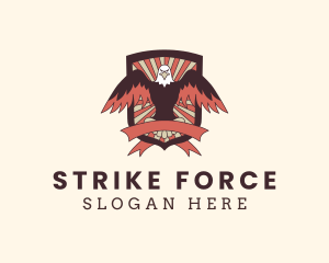 Hipster Eagle Shield  logo design