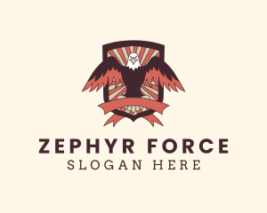 Hipster Eagle Shield  logo design