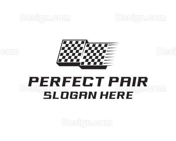 Race Flag Pit Stop Logo