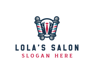 Barber Pole Salon logo design