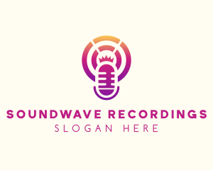 Abstract Microphone Recording logo design