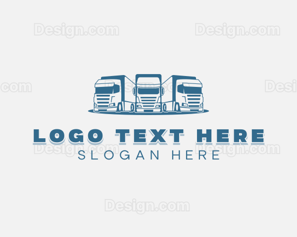 Trailer Truck Logistics Logo