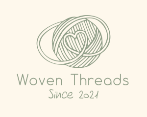 Yarn Ball Heart logo design