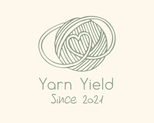 Yarn Ball Heart logo design