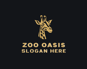 Giraffe Animal Zoo logo design