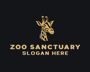 Giraffe Animal Zoo logo design