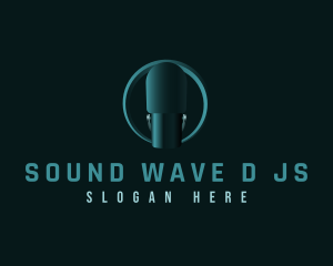 3D Podcast Microphone logo design