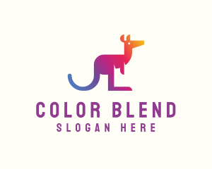 Gradient Kangaroo Animal logo design