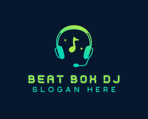 Music DJ Headphones logo design