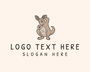 Confused Kangaroo Animal logo