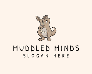 Confused Kangaroo Animal logo design