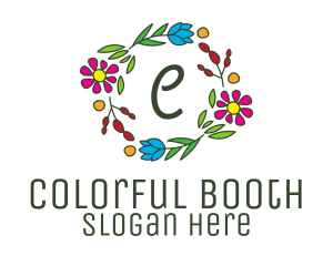 Colorful Flower Wreath Lettermark logo design