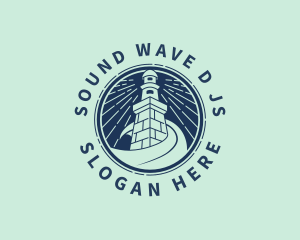 Nostalgic Lighthouse Waves logo design