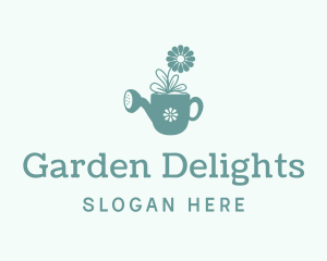 Watering Can Garden Plant  logo design