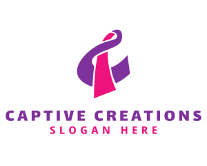 Pink Stylish C logo design