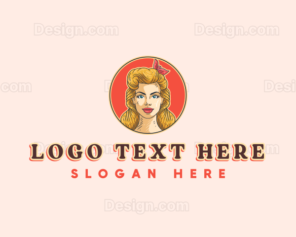 Pinup Woman Beauty Logo