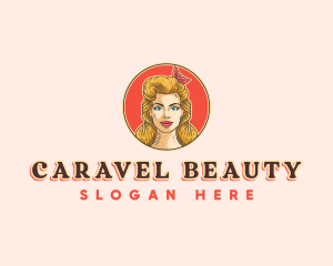 Pinup Woman Beauty logo design