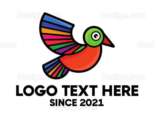 Colorful Wing Bird Logo