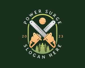 Forest Logging Chainsaw Logo