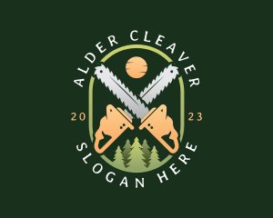 Forest Logging Chainsaw logo design