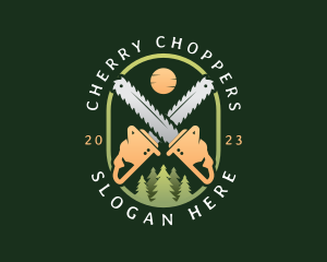 Forest Logging Chainsaw logo design