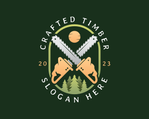 Forest Logging Chainsaw logo design