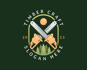 Forest Logging Chainsaw logo design