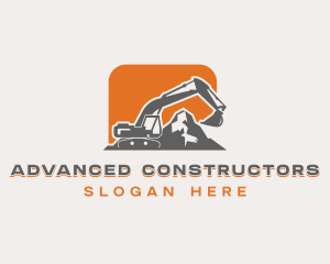 Mountain Quarry Excavator logo design