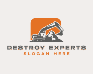 Mountain Quarry Excavator logo design