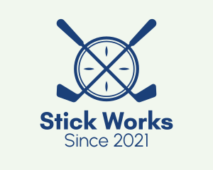 Hockey Stick Compass  logo design