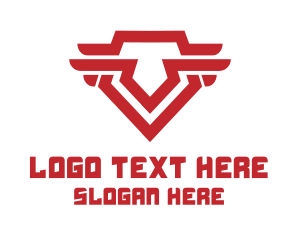 Red Tribal Pentagon Symbol logo