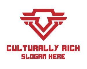 Red Tribal Pentagon Symbol logo