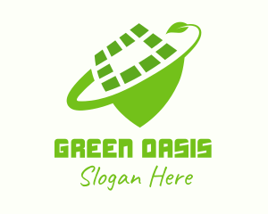 Green Natural Shield logo design