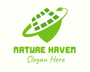 Green Natural Shield logo design