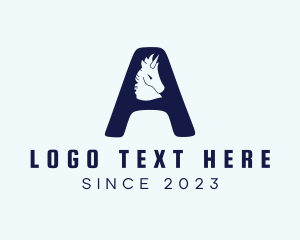 Blue Unicorn Letter A logo