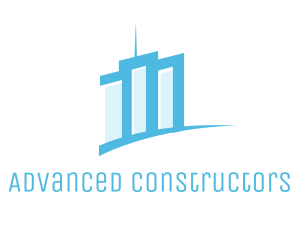 Minimalist Blue Buildings logo design