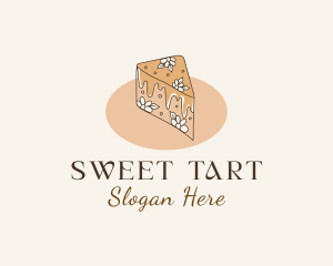 Floral Cake Dessert logo design