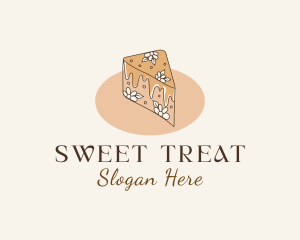 Floral Cake Dessert logo design