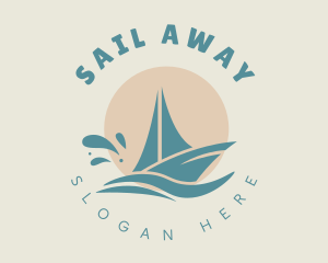 Beach Boat Sailing logo design