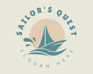 Beach Boat Sailing logo design